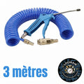 Kit Soufflette Pneumatique + Tuyau Spiralé 3m – Raccord ISO B 1/4"