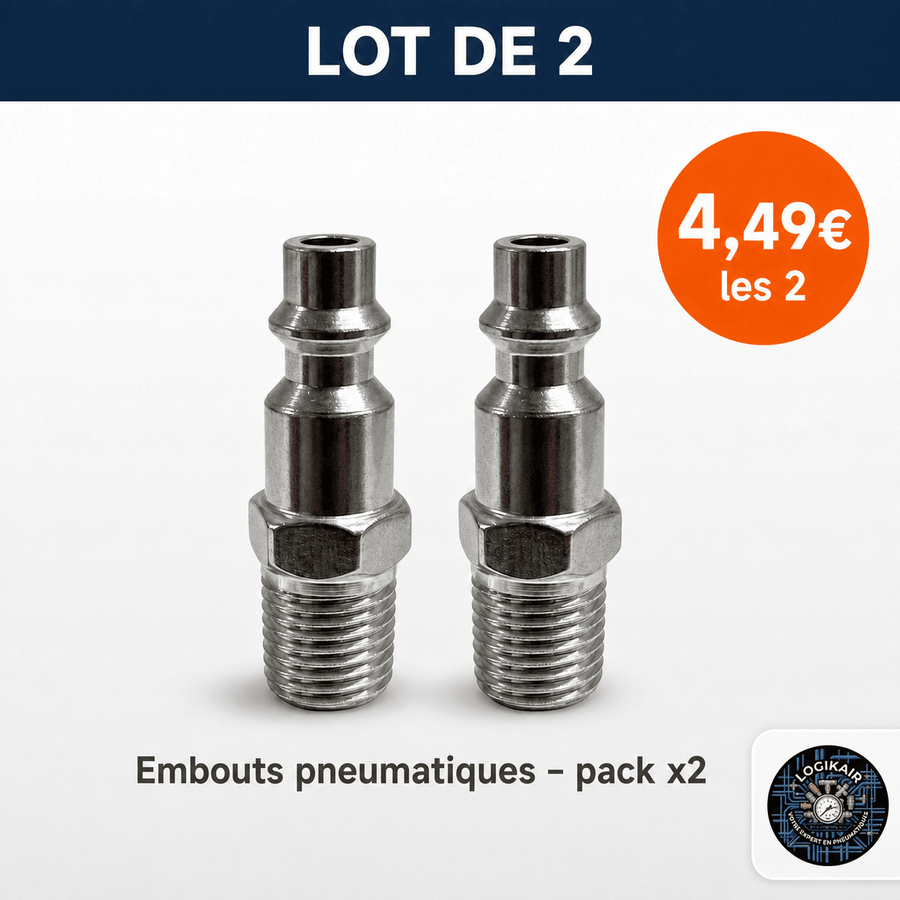 Lot de 2 Aboûts Filetés 1/4" – Norme ISO B