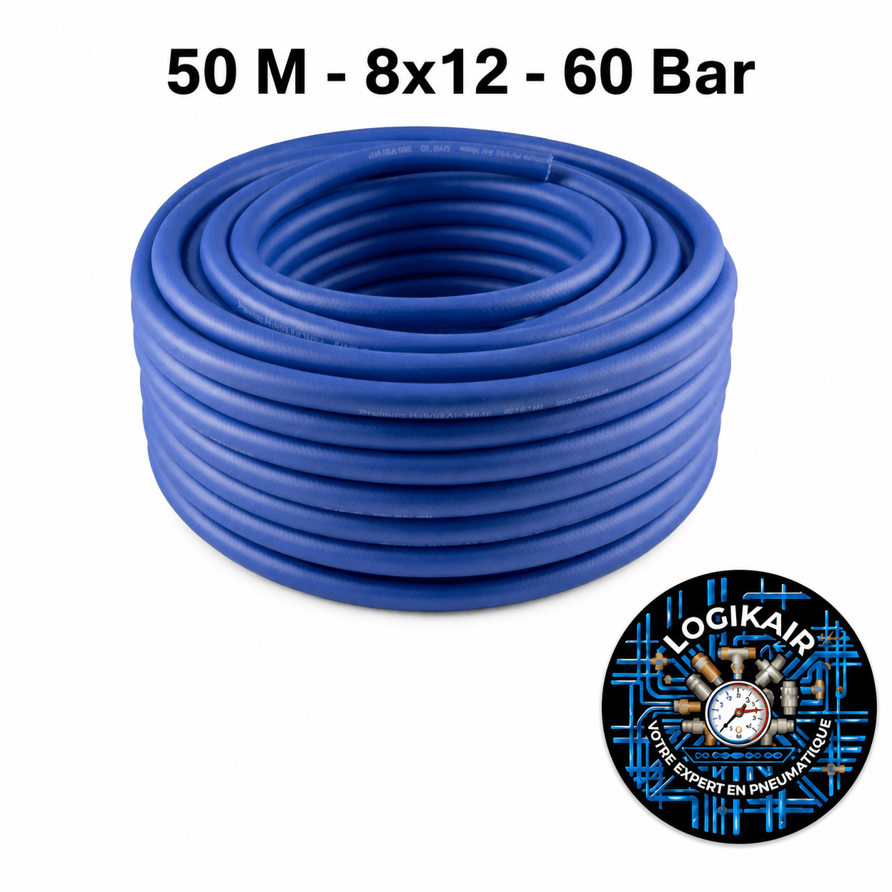 Tuyau d'air comprimé 8x12 mm – Bobine 50 mètres – Haute Flexibilité 60 bar