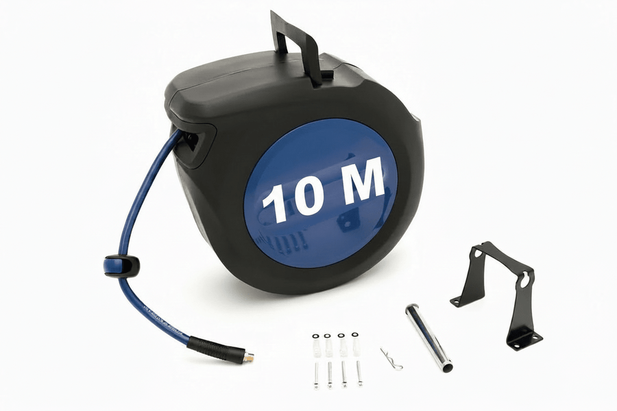 Enrouleur d'Air Comprimé à Rétractation Automatique – 10 mètres – Raccord 1/4" Femelle