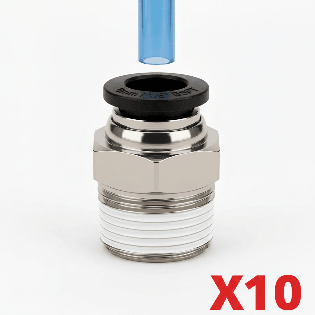 Raccord Pneumatique Cannelure ø8 mm – Filetage Mâle 1/4" BSP