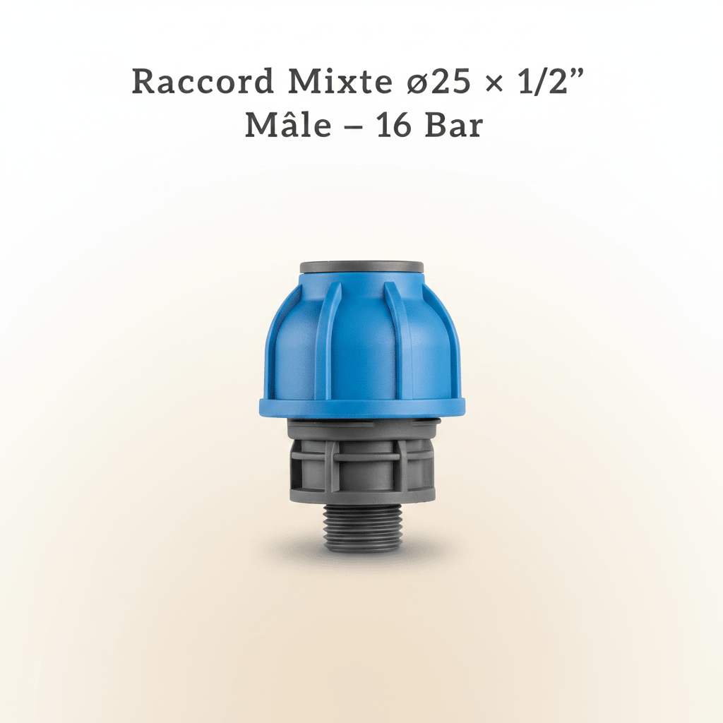 Raccord Mixte ø25 × 1/2" Mâle — 16 Bar