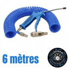 Kit Soufflette Pneumatique + Tuyau Spiralé 3m – Raccord ISO B 1/4"