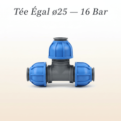 Tée Égal ø25 — 16 Bar